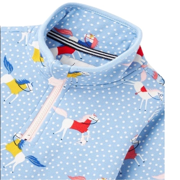 NWT Joules Fairdale 🐴 Printed Half Zip Girls Sweatshirt Spot Horse - Picture 2 of 2